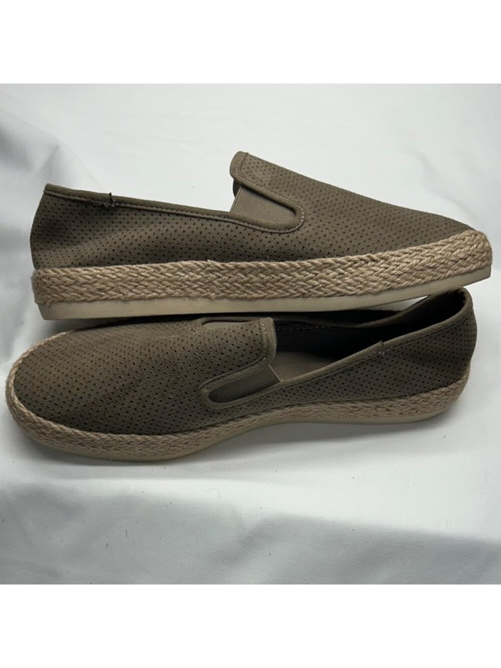 Esprit Womens Slip-On Espadrilles Perforated Textile Upper Size 11M Tan